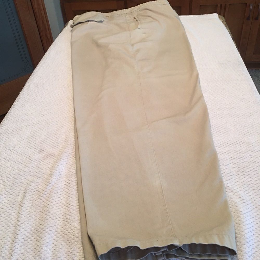 David Taylor beige tan tie waist snap XXL easycare